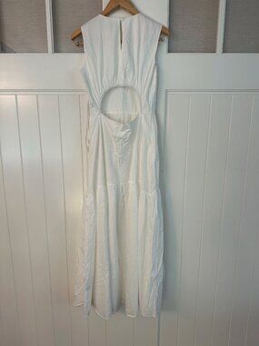 COS White Midi Dress Open Back Cutout EUR 38